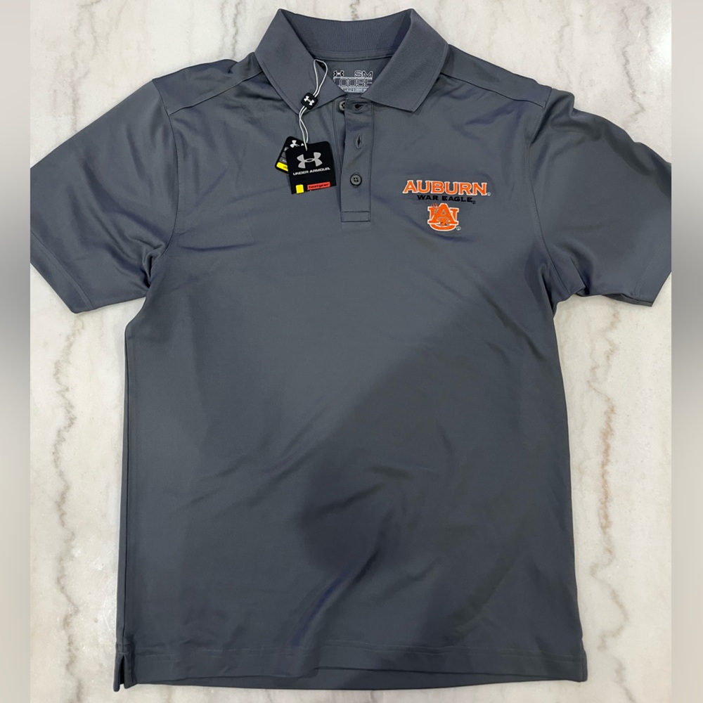 Under Armour Gray Auburn War Eagle Men's Polo Small - NWT